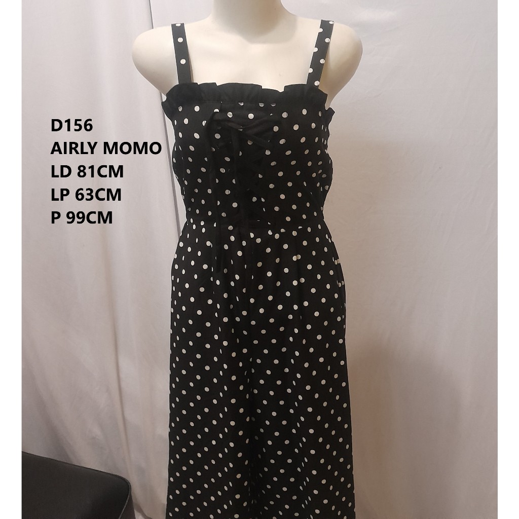 AIRLY MOMO D156 - Dress Polkadot Retro Black & White