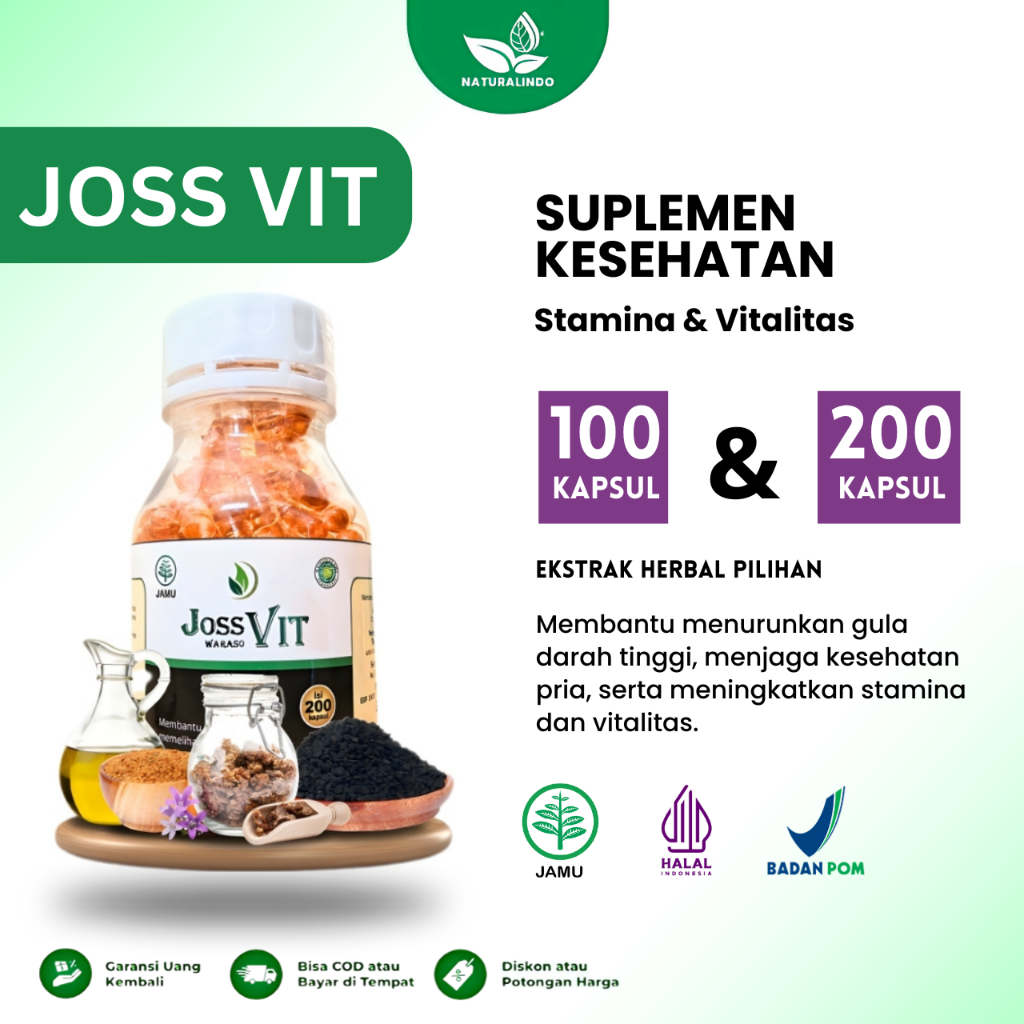 JossVit Herbal Kapsul - Menurunkan Gula Darah, Kolesterol, Tekanan Darah