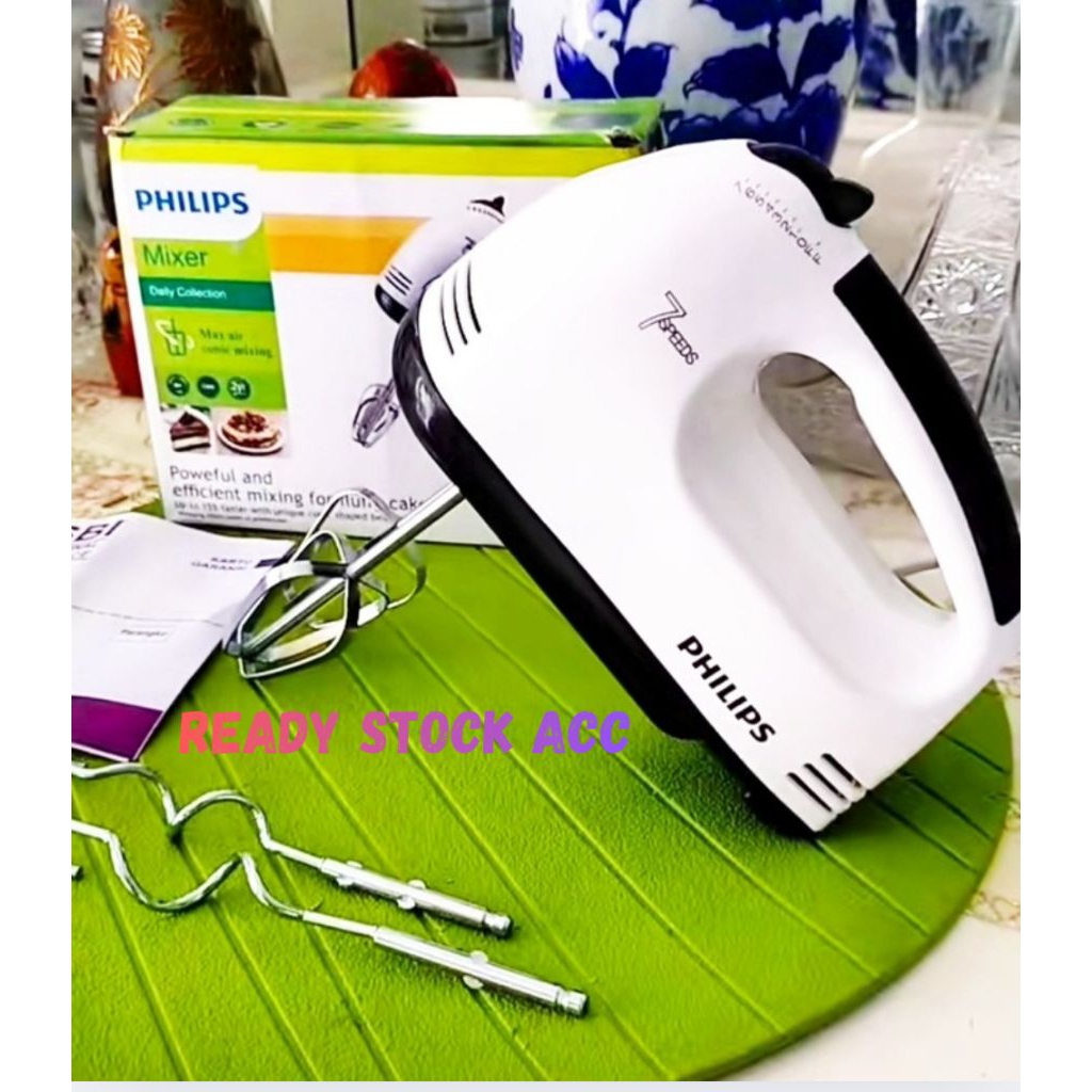 Hand MIXER Mini Philips HR-1552 Daily Collection 7 Speeds Pengaduk Adonan Multifungsi Terbaik