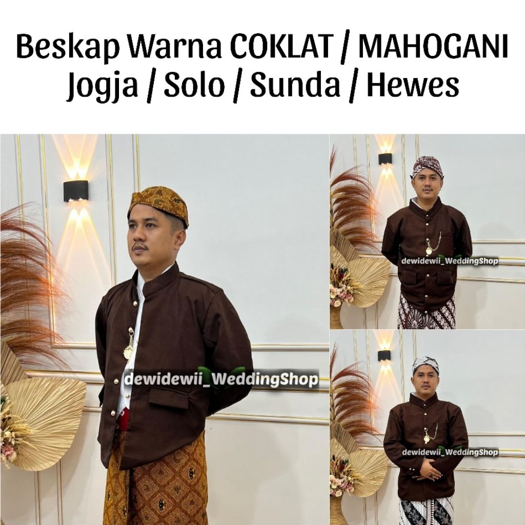 Beskap Warna Mahogany / Warna Lain - Jogja / Solo / Sunda / Hewes | ~bskp