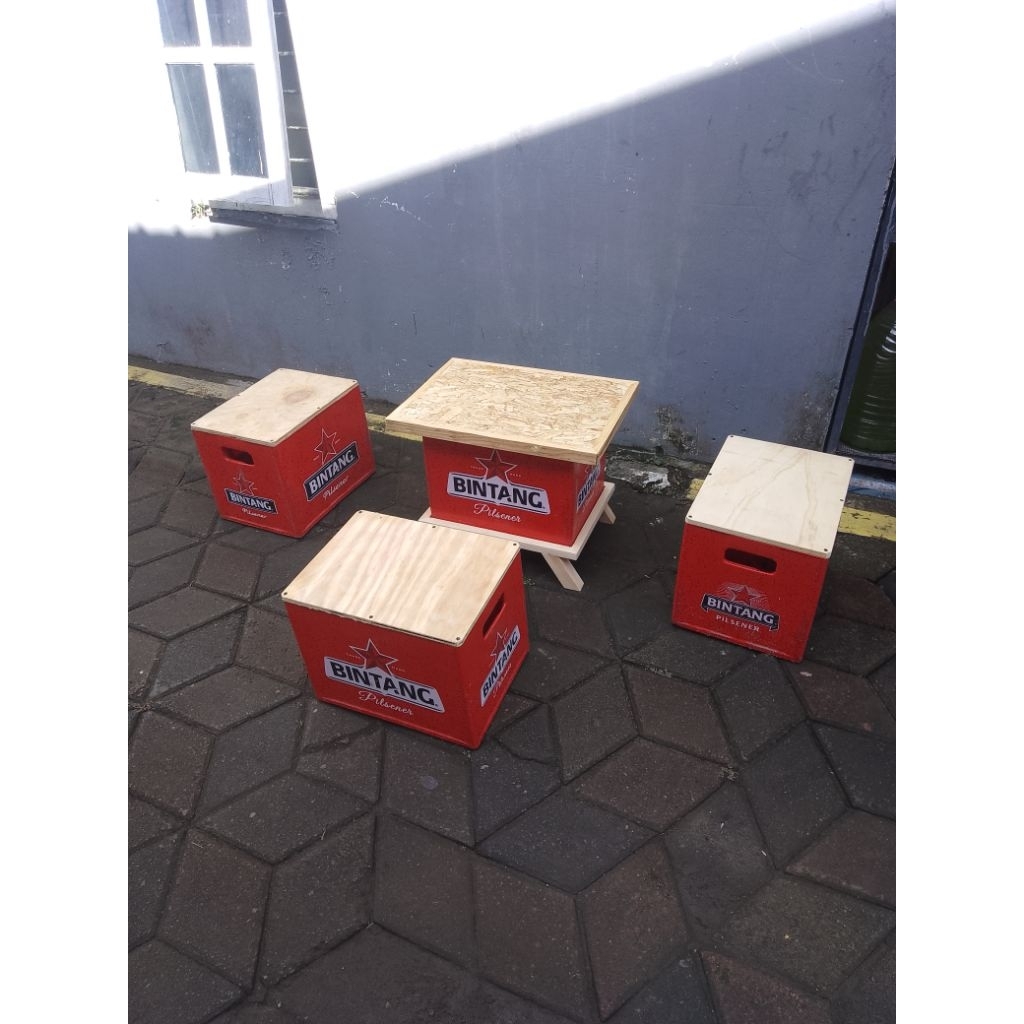 meja kursi Krat bintang Guinness 1 set