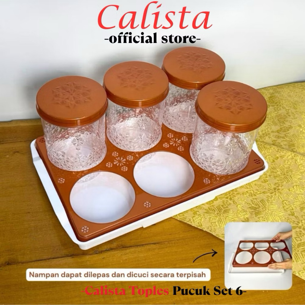 TOPLES CALISTA PUCUK SET 6 + NAMPAN TOPLES KUE LEBARAN KUE KERING KRISTAL