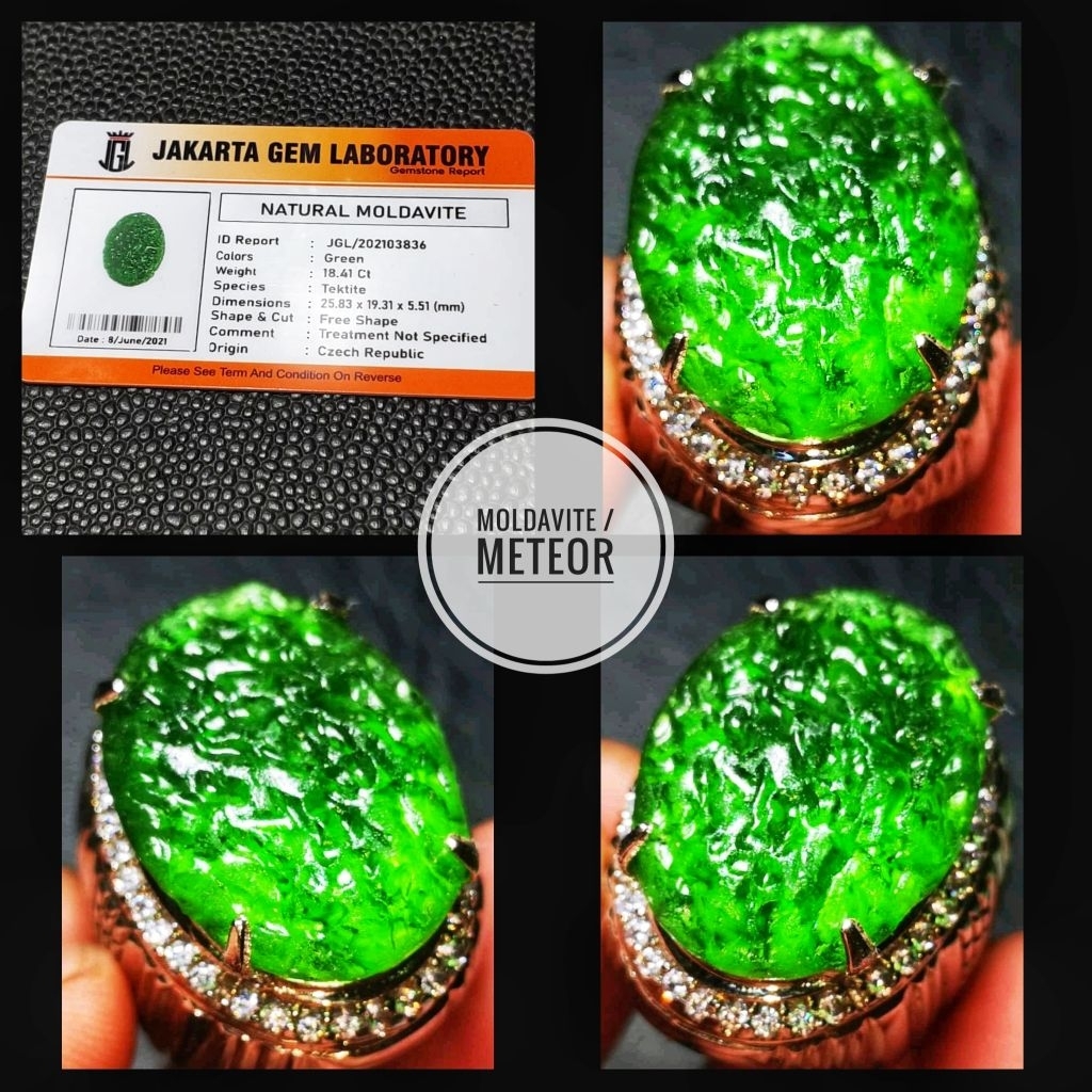 natural batu moldavite ( batu asli meteor jumbo )