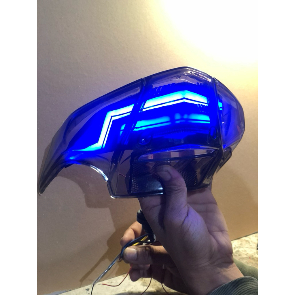 Stoplamp lazy Beat karbu biru full