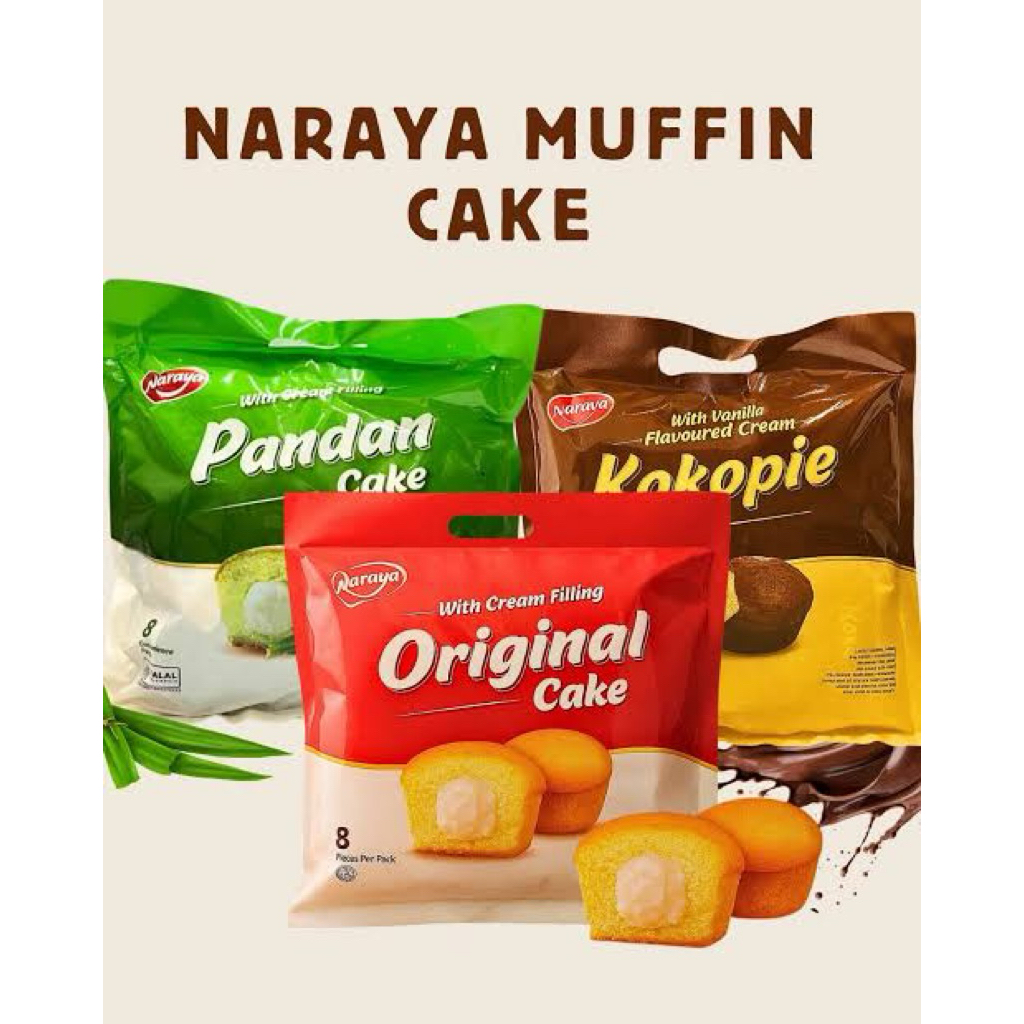 Naraya Muffin Cake - Keik Rasa Pandan Original Kokopie 160gr