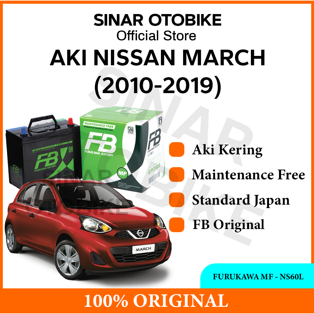 AKI NISSAN MARCH FURUKAWA BATTERY MF KERING NS60L