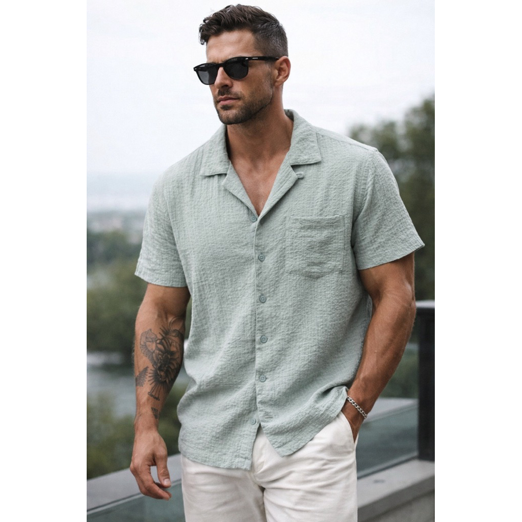 Kemeja V Neck Penguin Original Pria