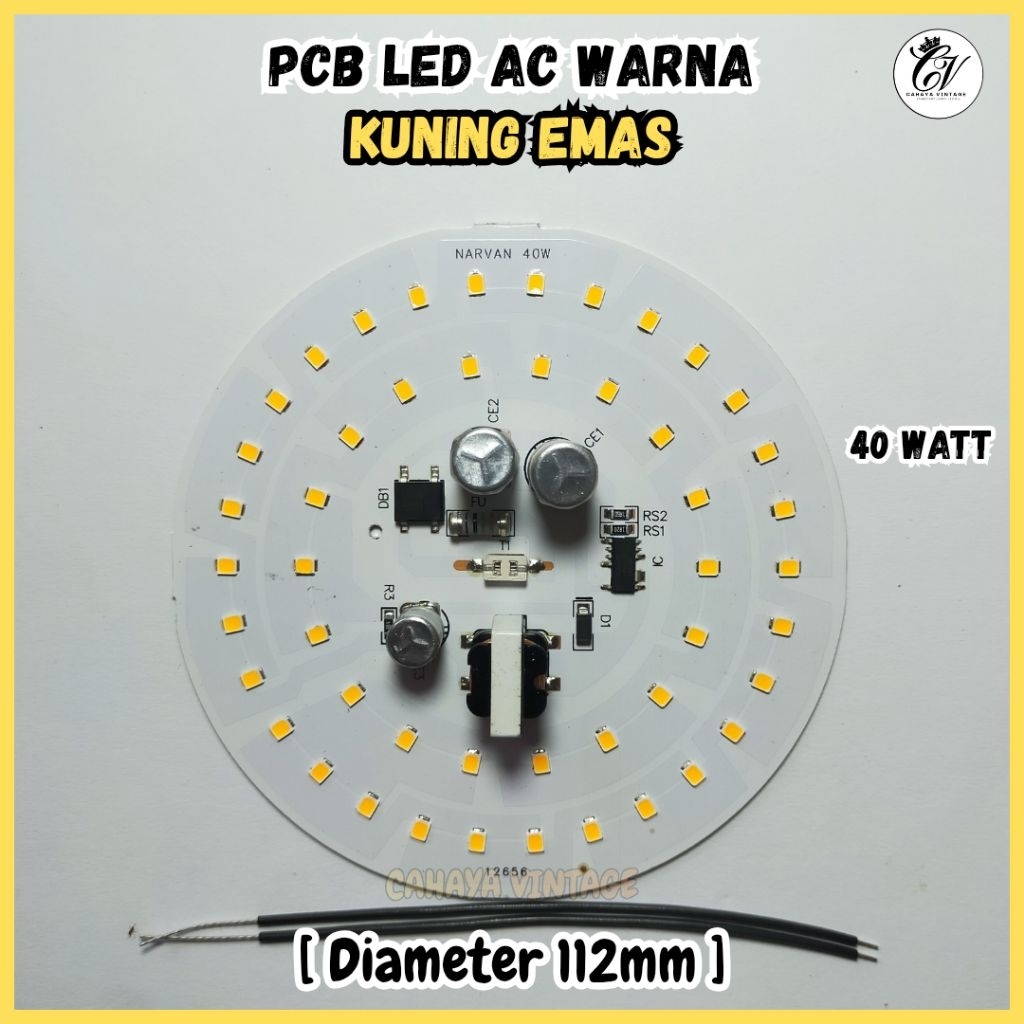 PCB LED AC CAHAYA KUNING EMAS 40 WATT MESIN LAMPU
