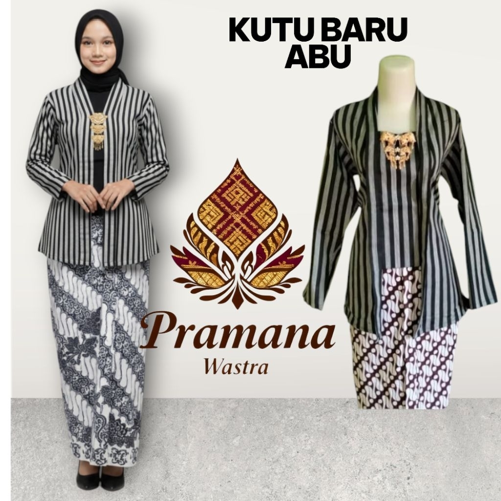 Ready Stock Baju Lurik Adat Jawa KUTUBARU ABU Wanita