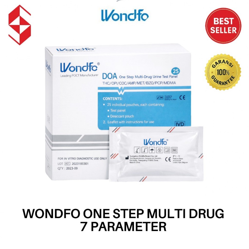 Wondfo One Step Multi-Drug 7 Parameter K2 - Alat Tes Narkoba / Strip Urin - Satuan