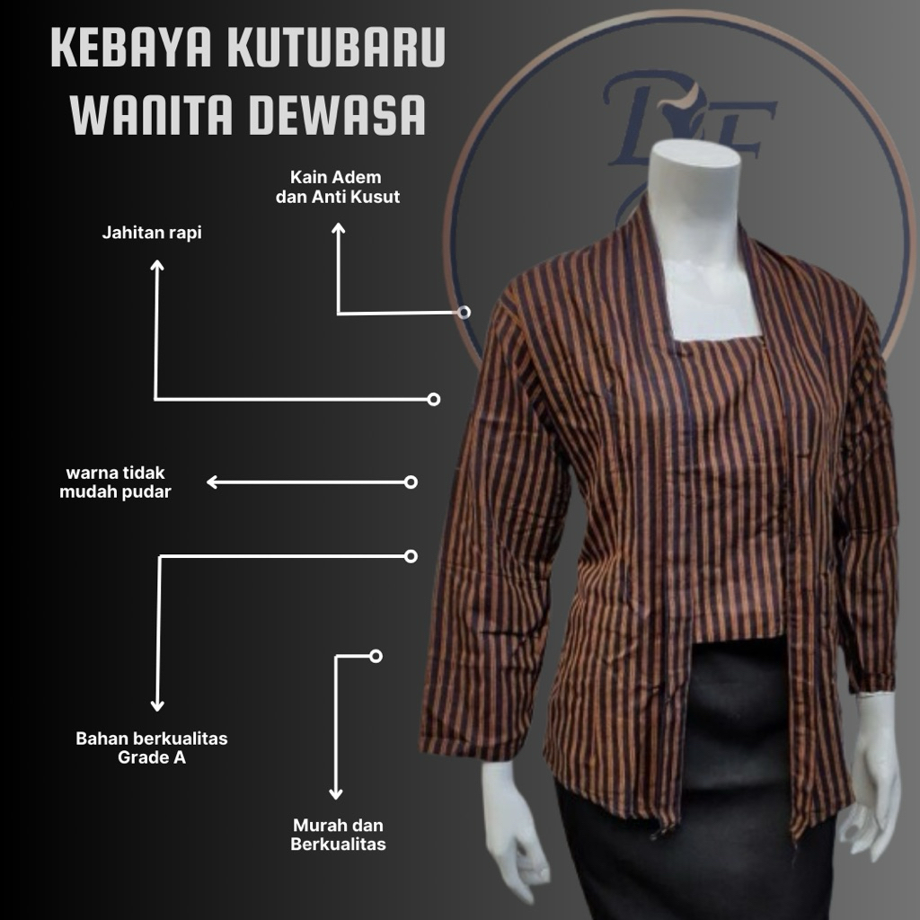 ATASAN KEBAYA LURIK KUTUBARU LENGAN PANJANG DEWASA WANITA | BAJU ADAT JAWA WANITA
