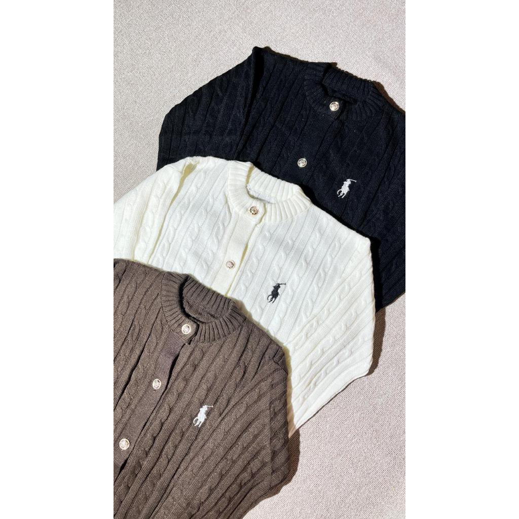POLO CARDIGAN RAJUT KEPANG ATASAN WANITA