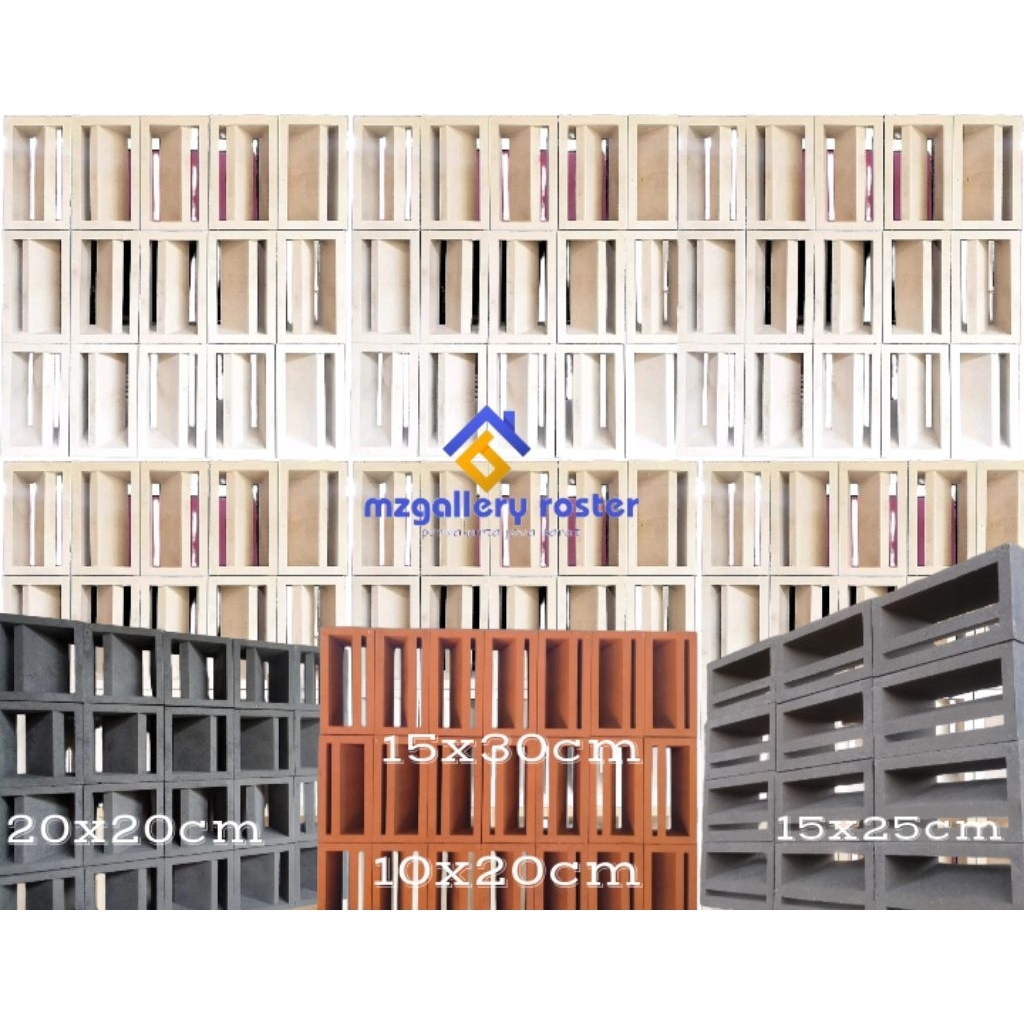 Roster beton motip nako10x20cm nako20x20cm nako15x25cm nako15x30cm dua sisi roster merah roster puti