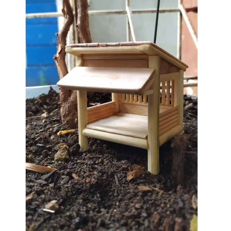 miniatur bambu saung bambu minimalis