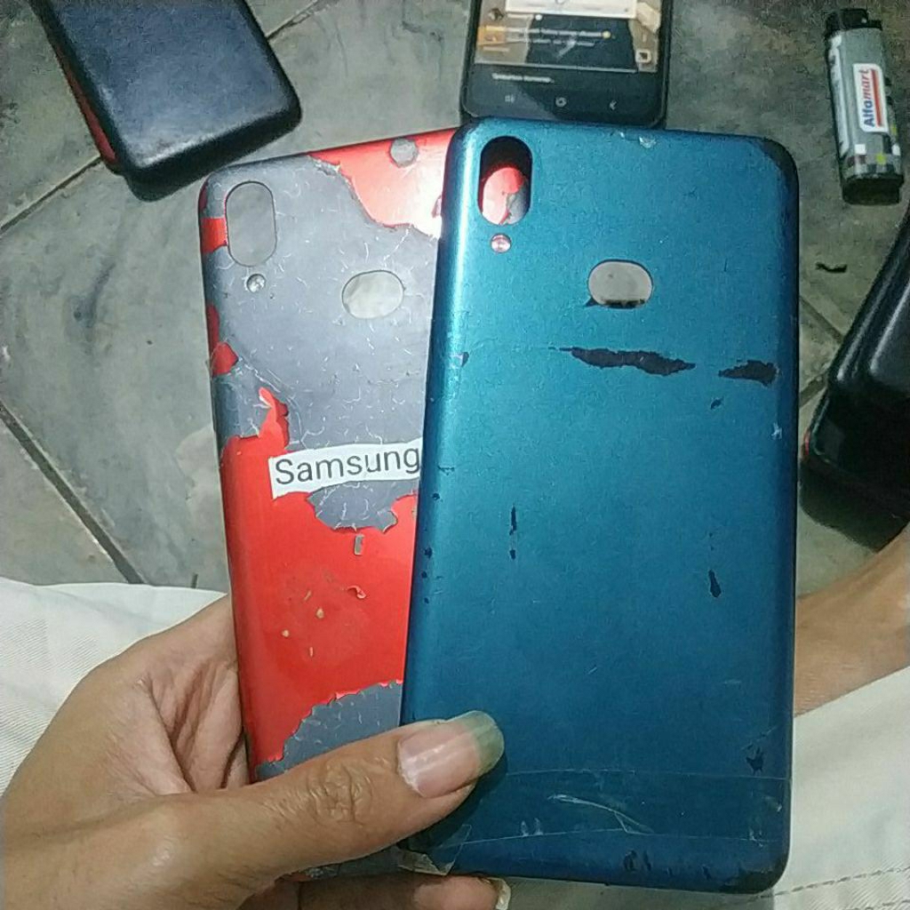 BACKDOOR BEKAS SAMSUNG A10S TOMBOL KOMPLIT