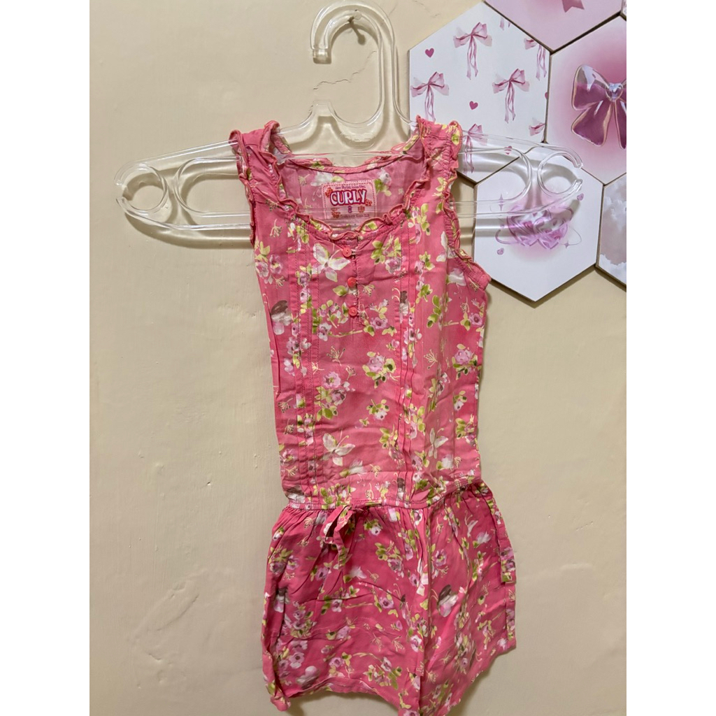DRESS ANAK PINK BUNGA-BUNGA PRELOVED