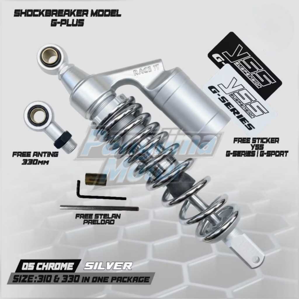 Shockbreaker Shock Tabung Atas Gplus  310mm 330mm Mio Beat Scoopy Fino Lexy Vario 110 125 150 Free S