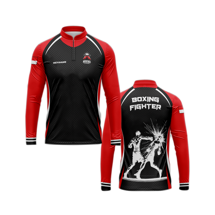 Kaos Baju Jersey/Model 'BOXING' /Fullprint Kaos Polo  - dewasa&Anak/new 2026 Bisa custom Gambar/Tuli