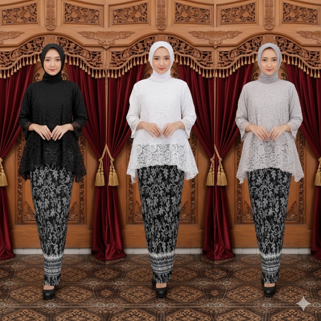 setelan rinjani jumbo / kebaya brukat modern / setelan rinjani / kebaya brokat / kebaya kondangan / 