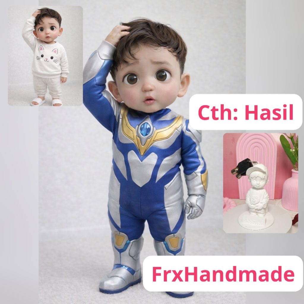 FOTO KAMU Gantungan Kunci Custom ULTRAMAN STYLE Mainan anak - BISA UNTUK RESLETING TAS HADIAH ULANG 