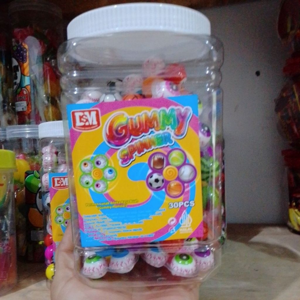 Permen Lunak Gummy Spinner 30 Pcs Produk Unik dengan Mainan Unik
