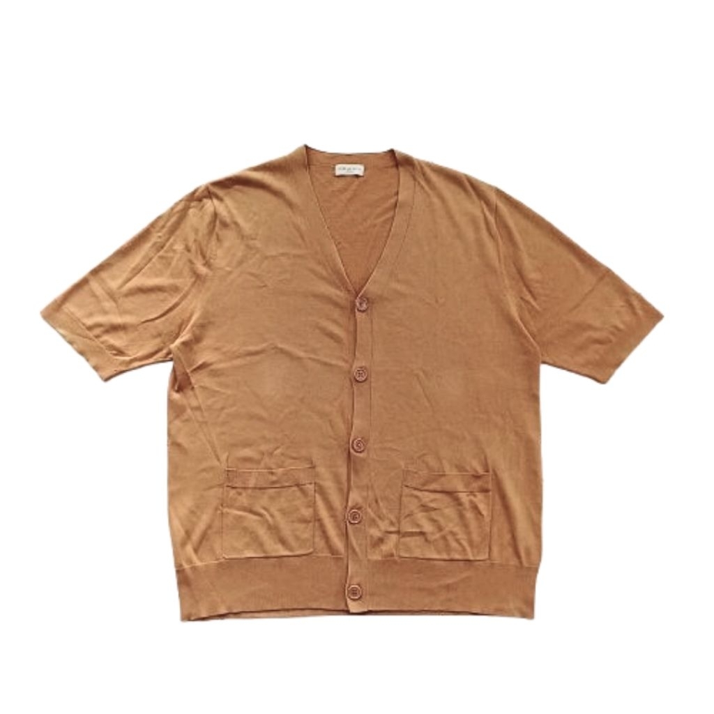 Tshirt / Kaos Dries Van Noten Cream Knit Short Cardigan Men Women Outer