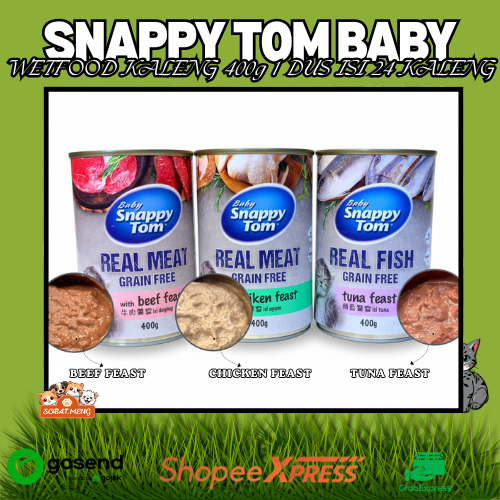 SNAPPY TOM BABY KALENG 400g | MAKANAN BASAH KUCING SNAPPY TOM | WET FOOD FOR CAT