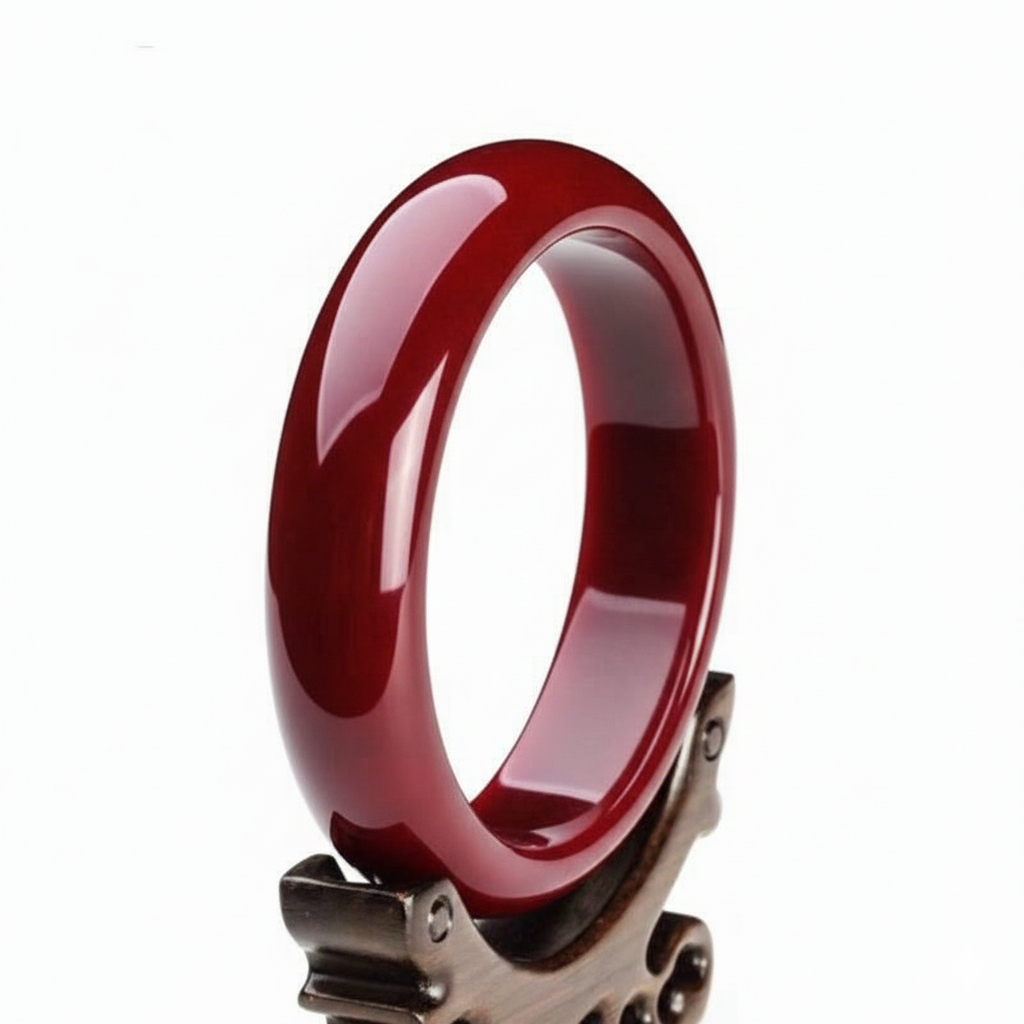 Gelang Giok Polos Merah Cina Cinnabar Gelang Energi Kesehatan Wanita