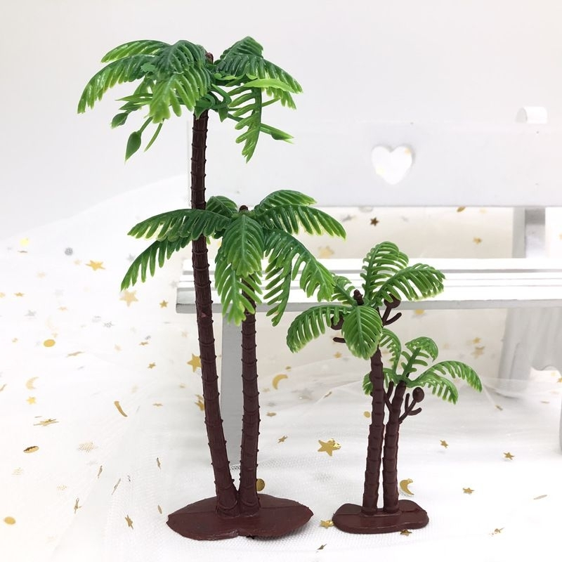 Pohon Kelapa 3D / Miniatur Pohon Kelapa / Cake Topper Pohon Kelapa isi 2