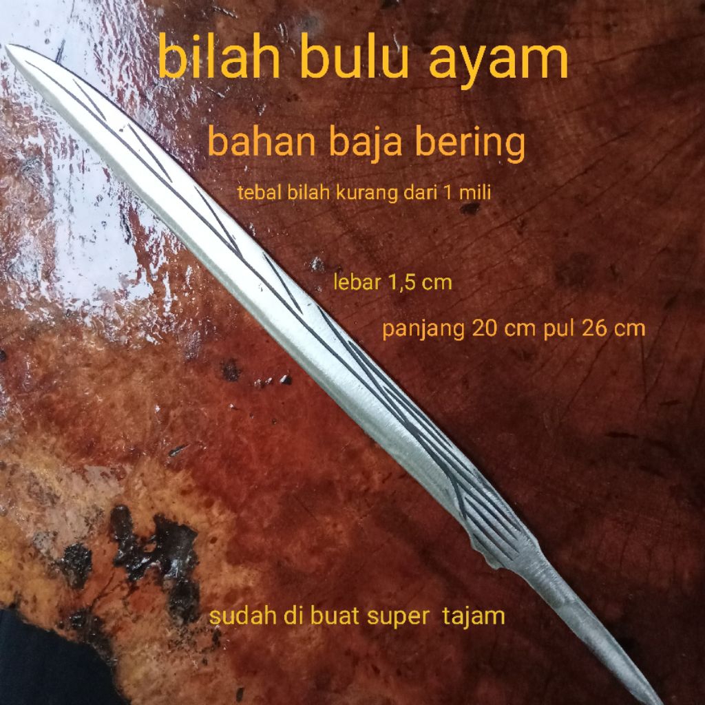 pisau dapur motip bulu ayam