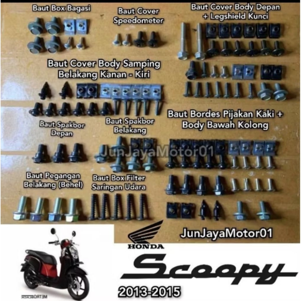 Baut Fullset Body Motor Honda Scoopy 2013-2015