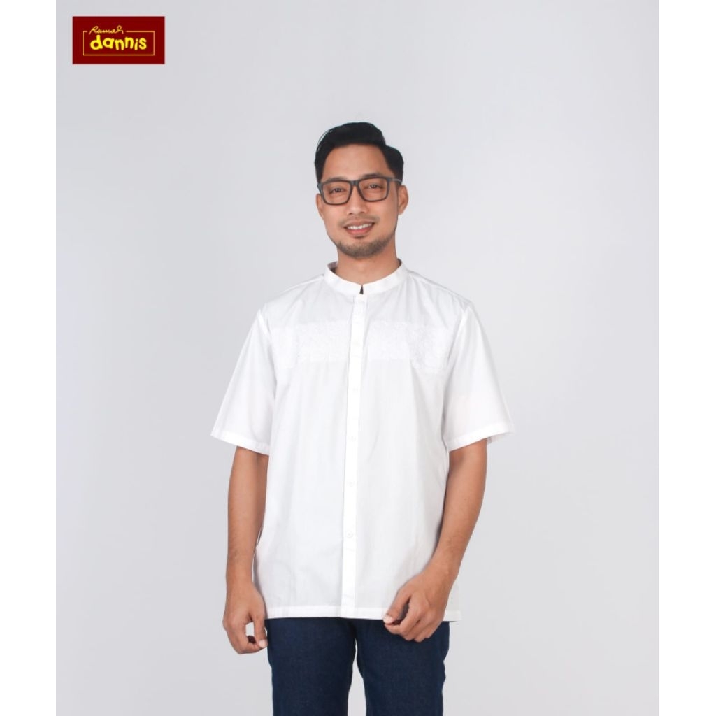 Koko Ikhrom Dannis Kemeja Putih Lengan Pendek Remaja dan Dewasa