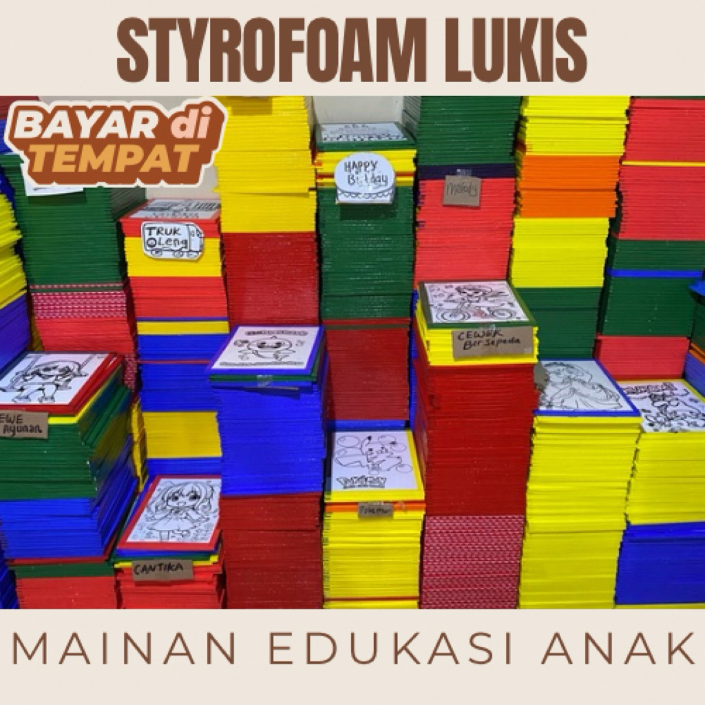 STYROFOAM LUKIS MEWARNAI MAINAN ANAK