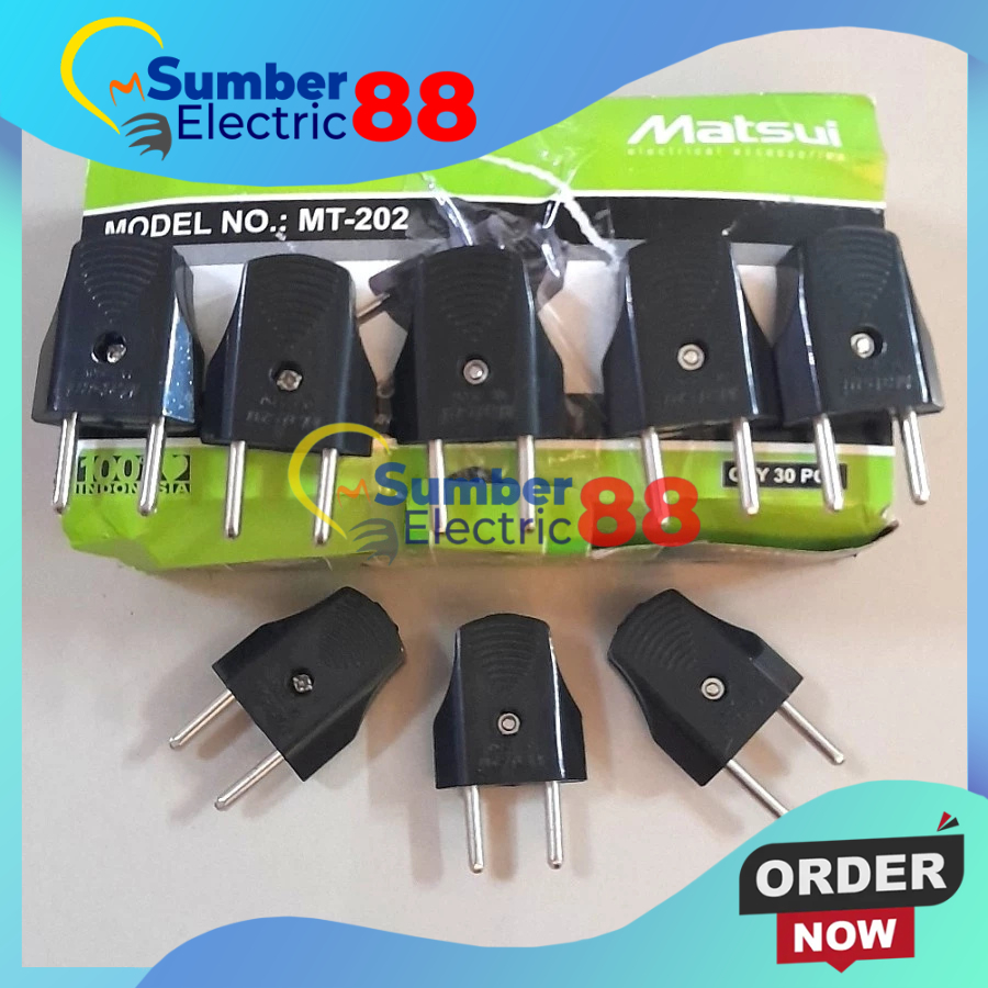Steker Gepeng Matsui / Colokan Listrik Gepeng Matsui Hitam dan Putih