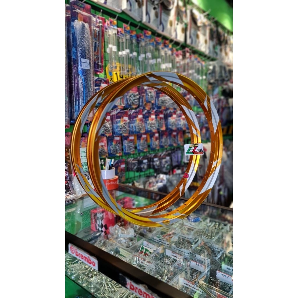 Velg Akront Spain Thailand  Motif Blade Orens & Blue ( R-17 140-140 )