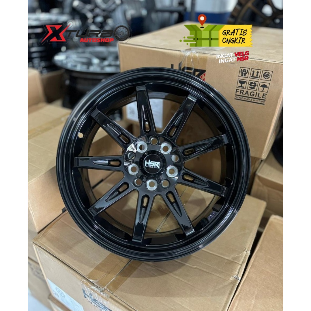 Velg Mobil Racing R16 HSR TIKALA Hitam Baut 5 Untuk Veloz New Xenia Avanza Livina Ertiga Dll