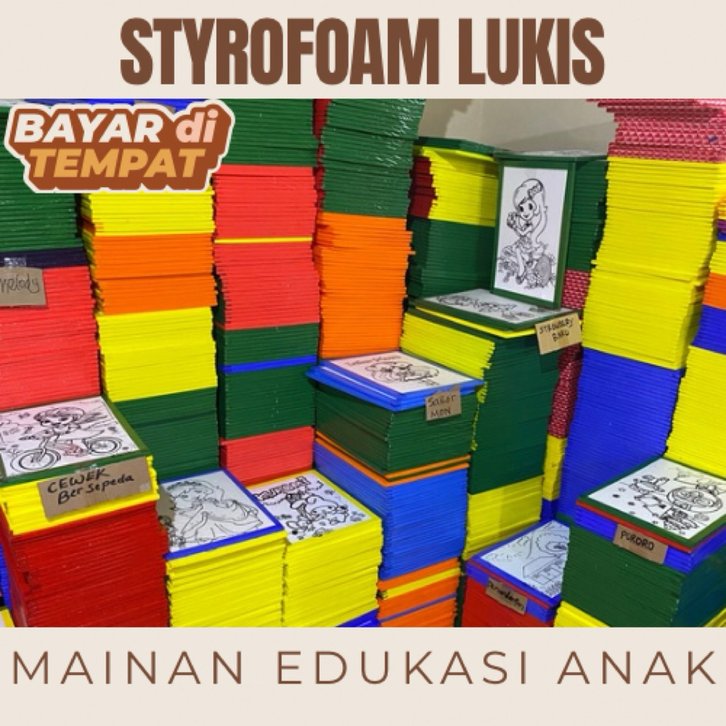 STYROFOAM LUKIS MEWARNAI MAINAN ANAK