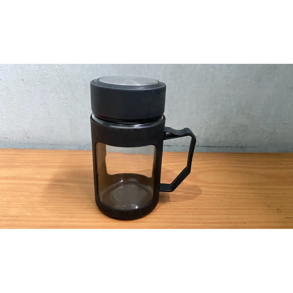 Gelas Kaca Mug Gagang Cangkir Cantik Tutup With Box 500 ML