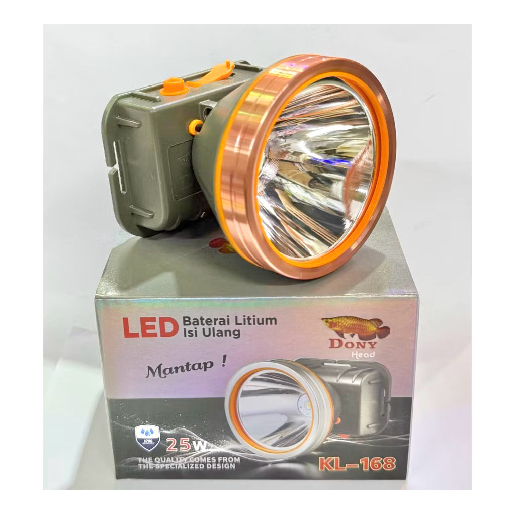 SENTER KEPALA DONY KL 168 ORIGINAL DUAL 2 BATERAI DONY LED PUTIH DAN KUNING