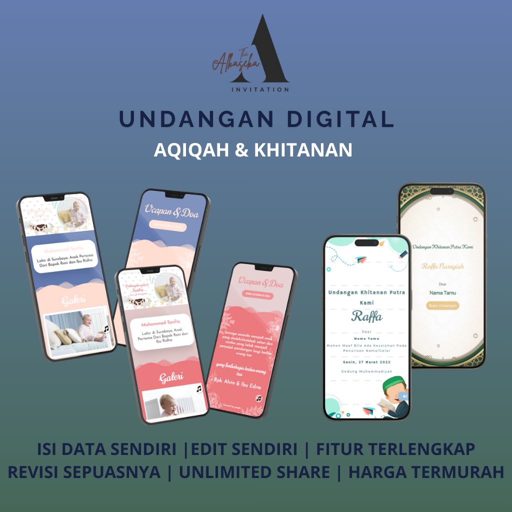 Undangan Digital Aqiqah & Khitanan | Undangan Website Digital Premium Online