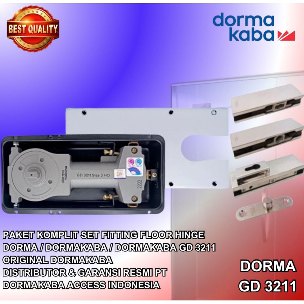 Paket Floor Hinge/Engsel Tanam Dorma Kaba/DormaKaba GD 3211+Patch Fitting DormaKaba