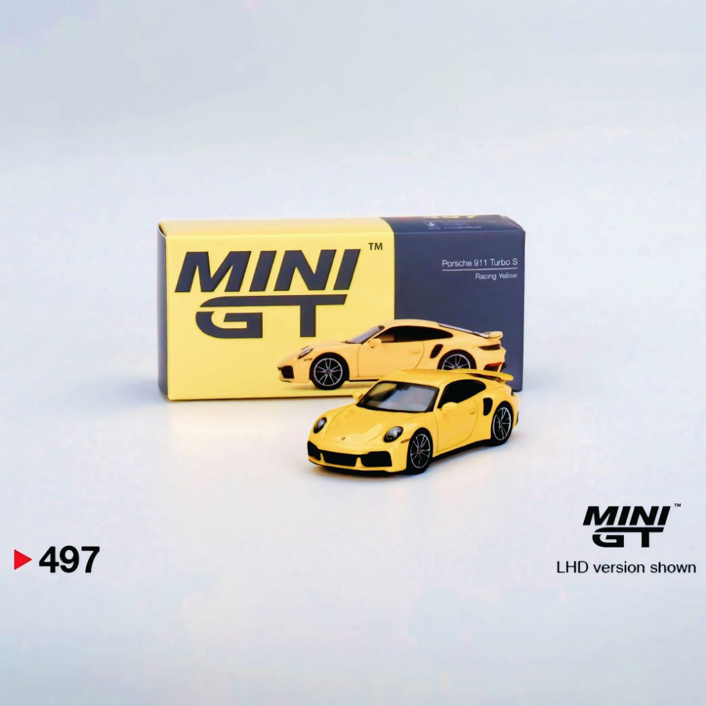 MINI GT Porsche 911 Turbo S Racing Yellow