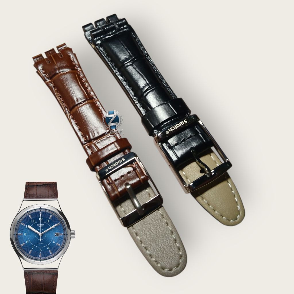 Strap Tali Jam Tangan Swatch Irony Kulit 19mm Swatch Leather Strap