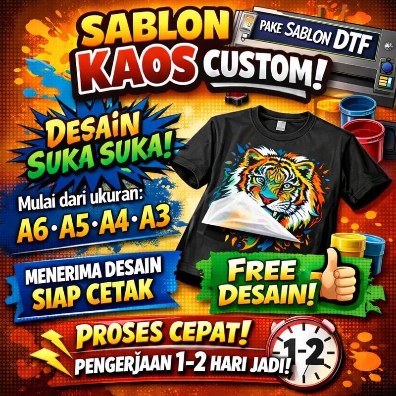 Sablon Kaos Custom Satuan Desain Bebas Gambar Sendiri