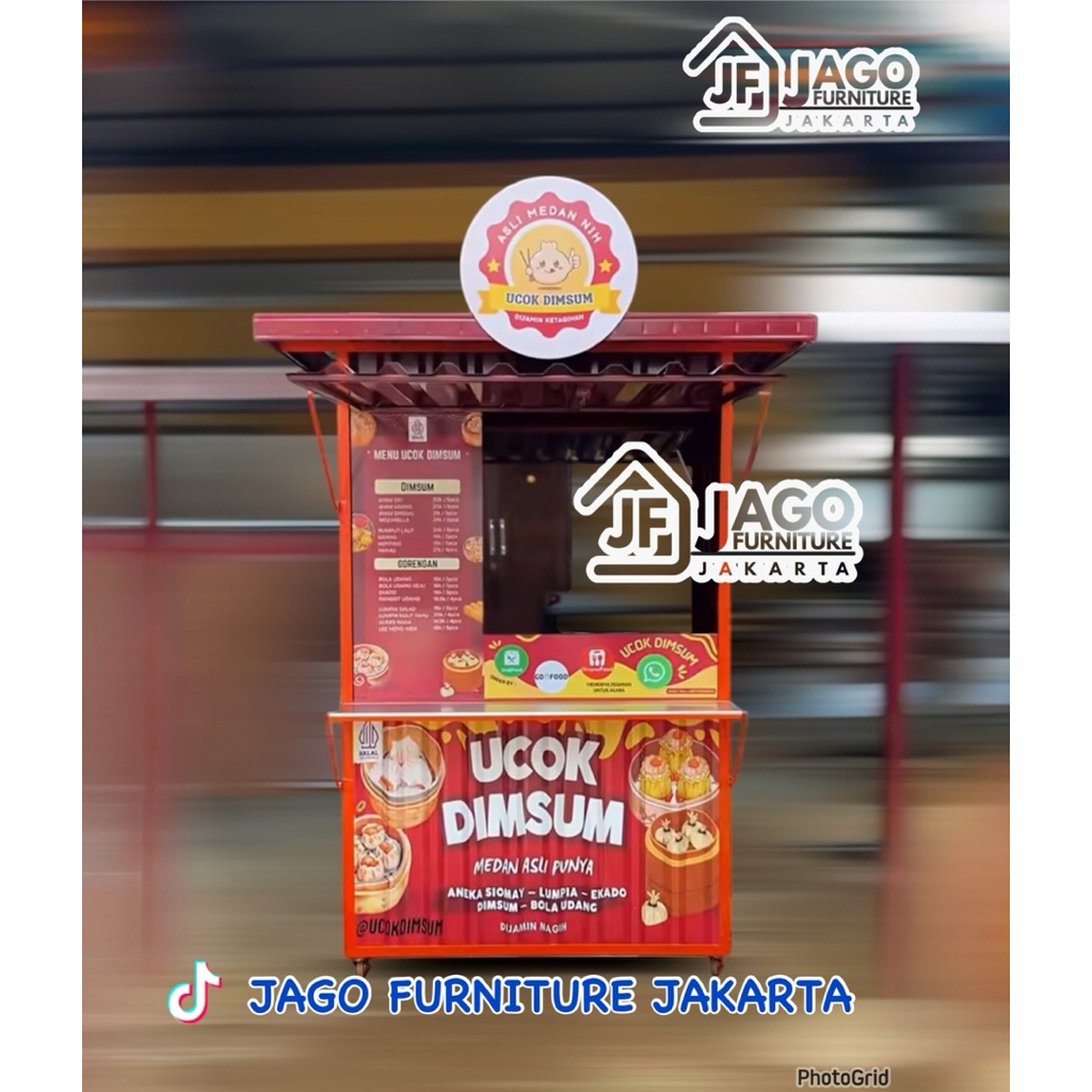 Gerobak dimsum, gerobak pempek, gerobak es teler, gerobak es serut, gerobak cincau, gerobak sempol, 