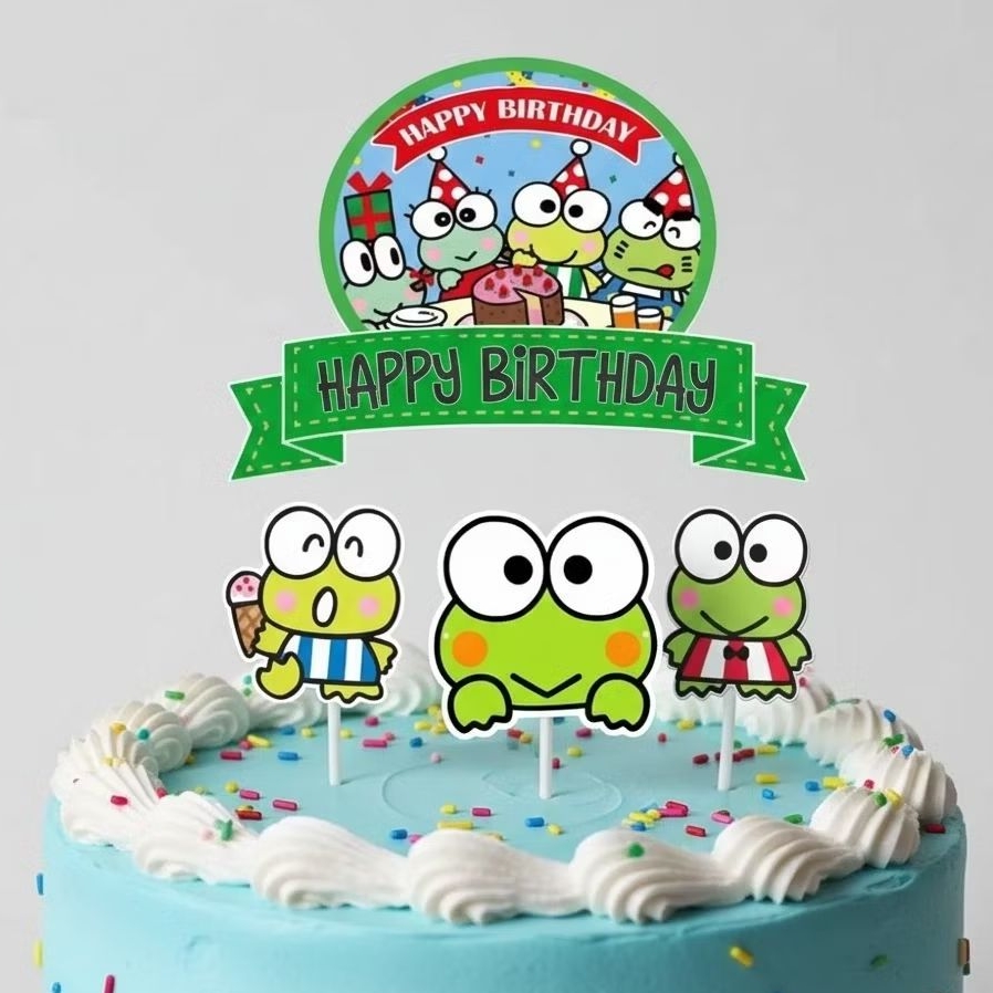 TOPPER CAKE ULANG TAHUN / HIASAN KUE CUSTOM KEROPPI