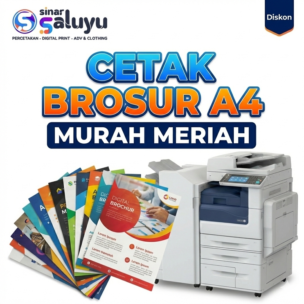CETAK BROSUR A4 TERMURAH [ 1 SISI / 2 SISI ] || CETAK FLYER A4 || BROSUR A4