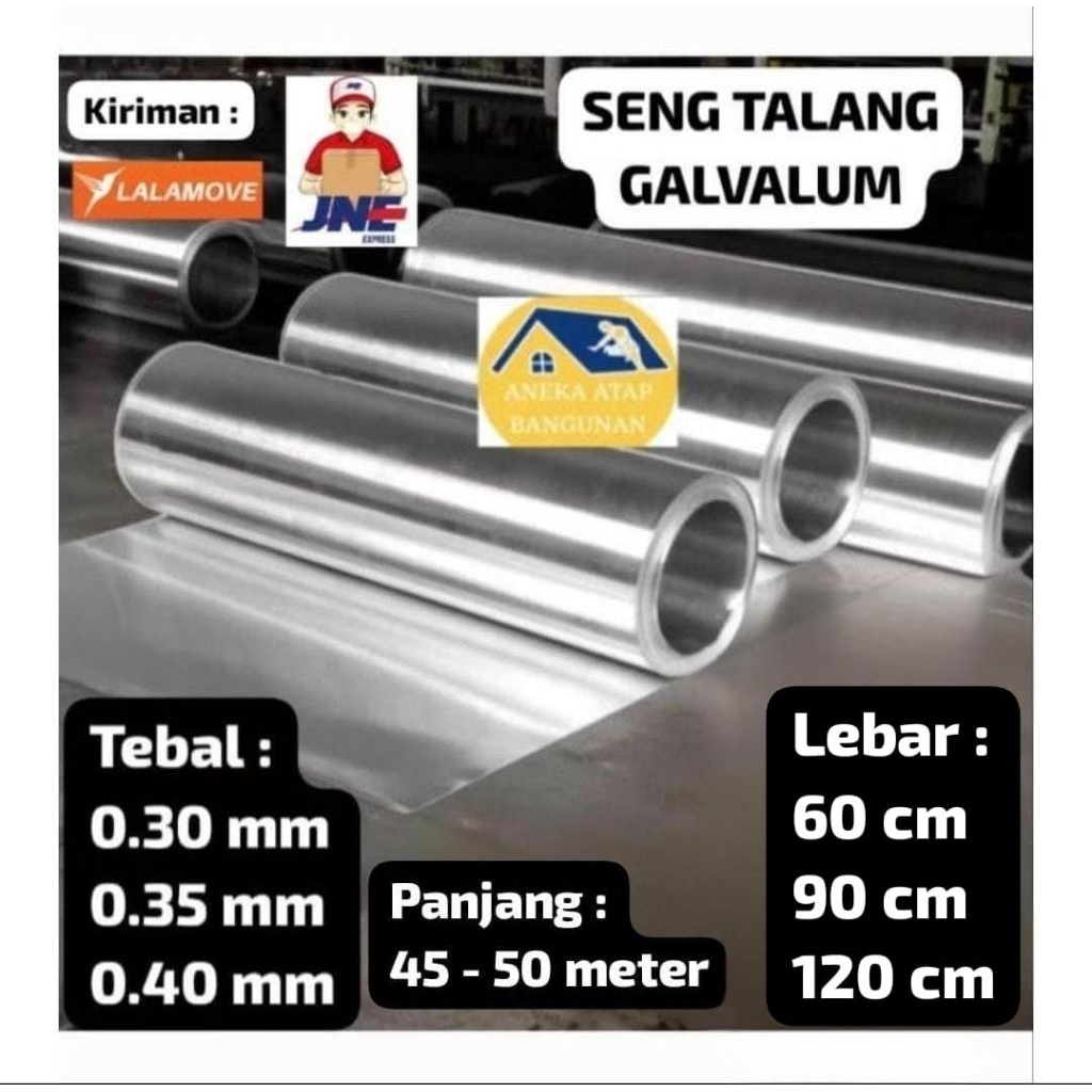 Seng Talang Plat Galvalum Anti Karat 1 Roll (kiriman CARGO / LALAMOVE)