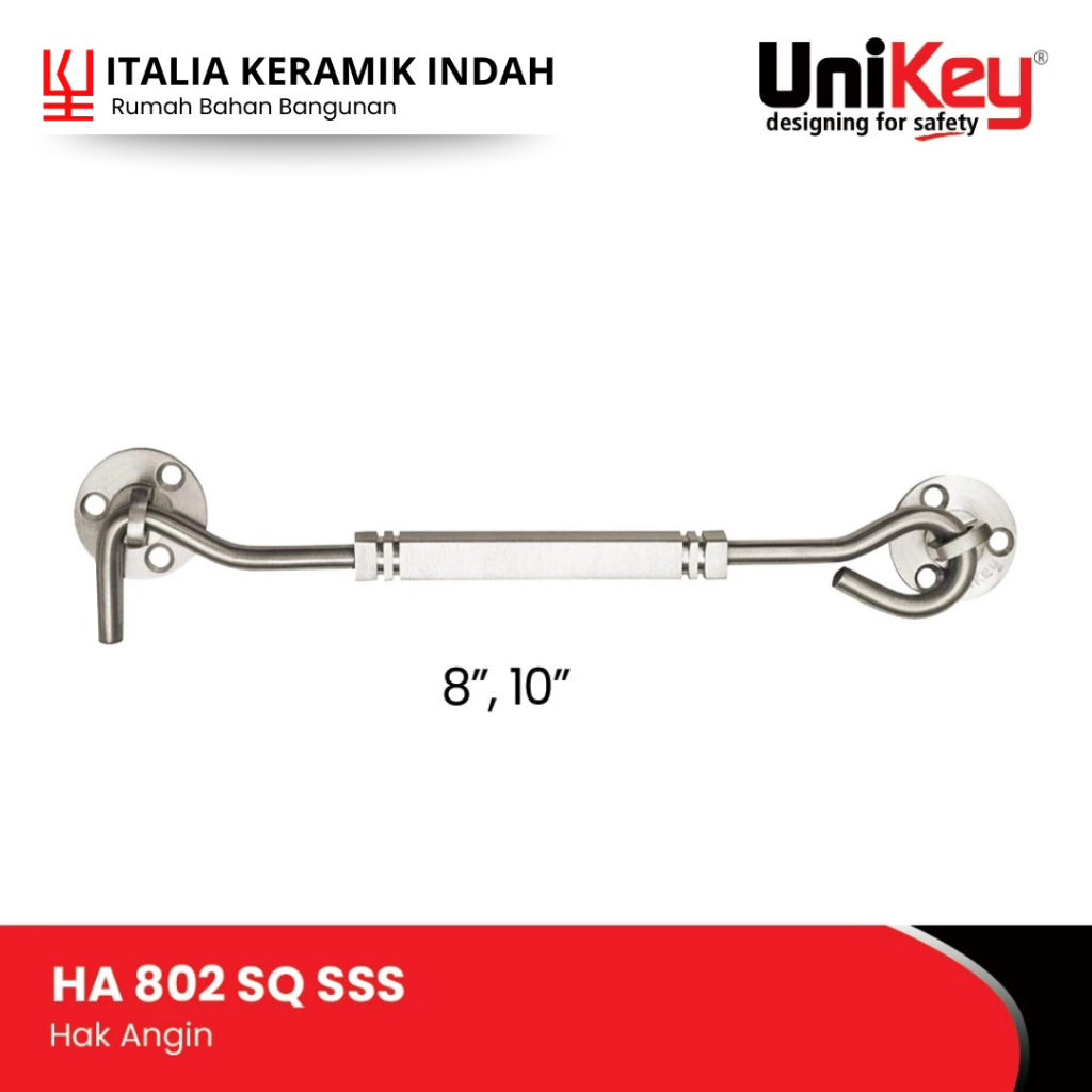 Hak Angin UniKey Hak Angin Stainless HA 802 SQ SSS Ukuran 8"
