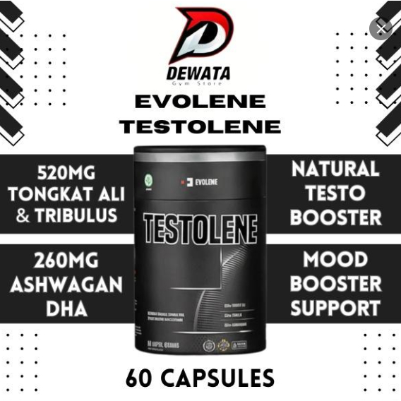 Evolene Testolone Test Booster Tongkat Ali 60 Kapsul Suplemen Alami untuk Meningkatkan Testosteron, 